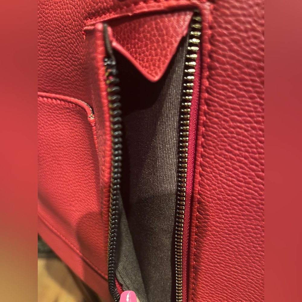 Montana West Red Tote Bag w/Front Tassels & Pebbled Faux Leather (NWT) - Picture 9 of 13